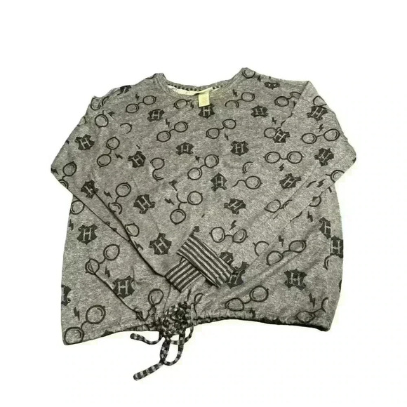 Wizarding World Harry Potter Women's Gray Graphic Long Sleeve Top L - Picture 1 of 6